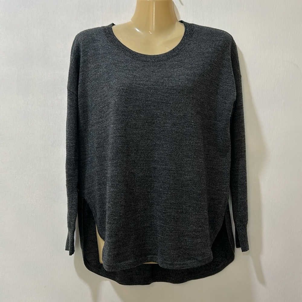 MADEWELL WOMENS HIGH LOW HEM SWEATER GRAY PULLOVER  SIZE XS